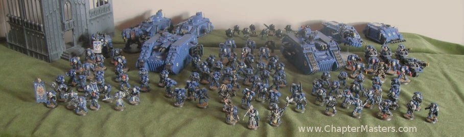 Ultramarine Forth Company, Ultramarine 4th Company, Large Ultramarine army, Apocalypse, Warhammer 40,000, Warhammer 40000, Warhammer 40k, 40k, Space Marines